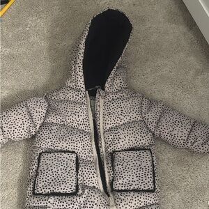 Baby Infant Black and Tan Spotted Snowsuit